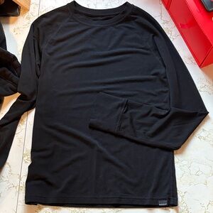 Black Merino Long Sleeve Kids Tee / Ski Baselayer